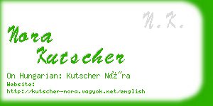 nora kutscher business card